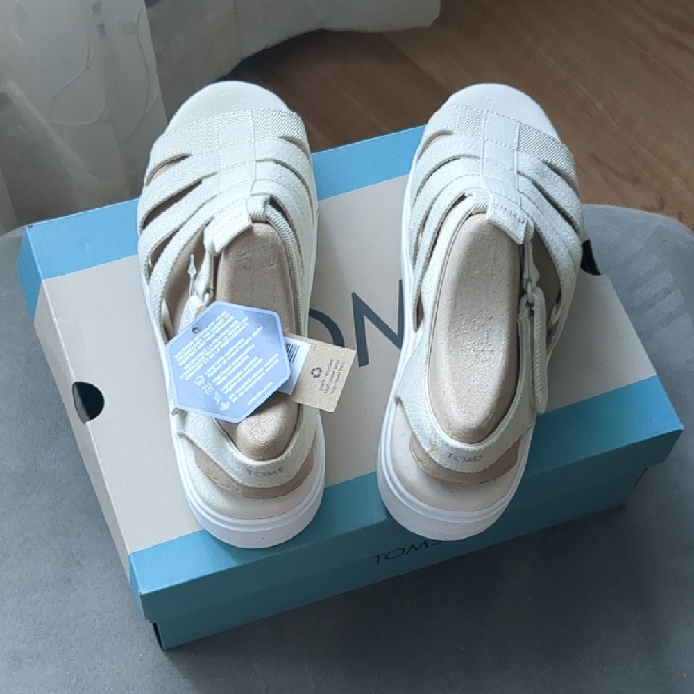 TOMS Cream Strappy Sandals